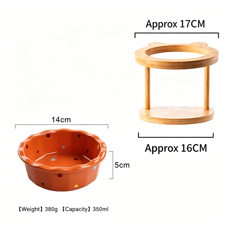 Elevated Ceramic Cat Bowls Tilted Food - Sevimli Yükseltilmiş Eğimli Kedi Mama Kabı,