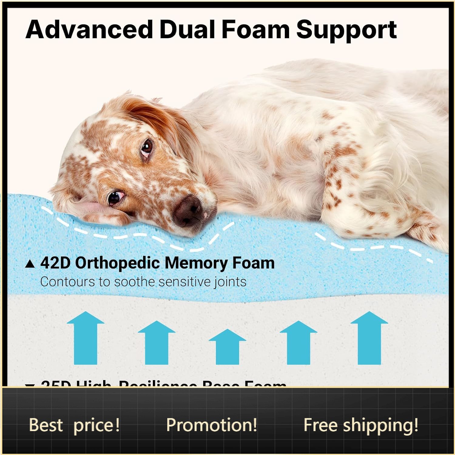 Orthopedic Memory Foam Dog Bed Washable - Yaşlı Köpekler İçin Ortopedik Hafızalı Köpük