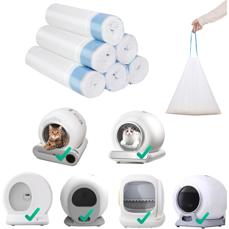 Automatic Litter Box Waste Bag Liner - 5/10 rulo Pet kaka torbaları Tonepie