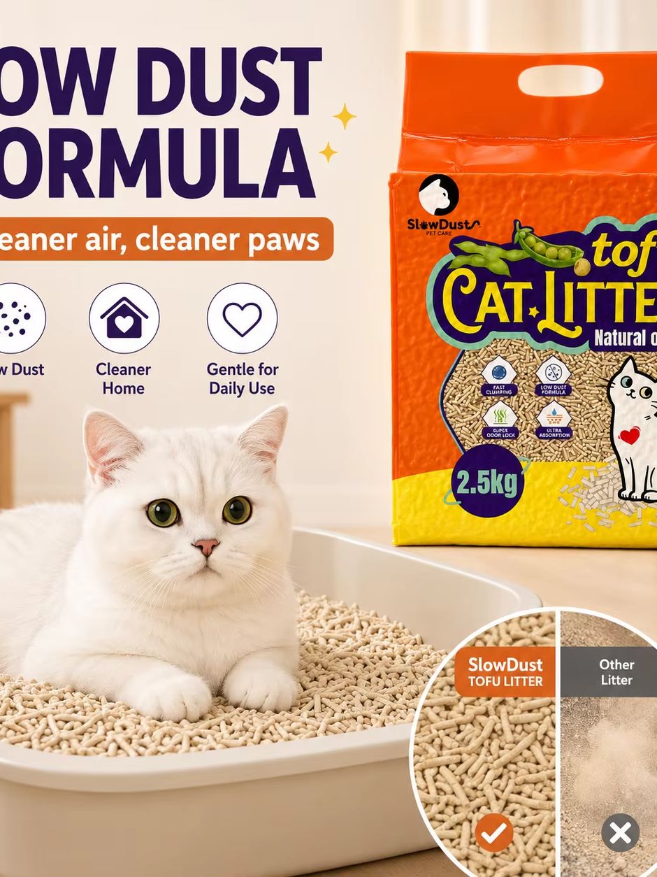 Tofu Cat Litter Flushable Natural Plant - Çevre Dostu Tofu Kedi Kumu 5'li