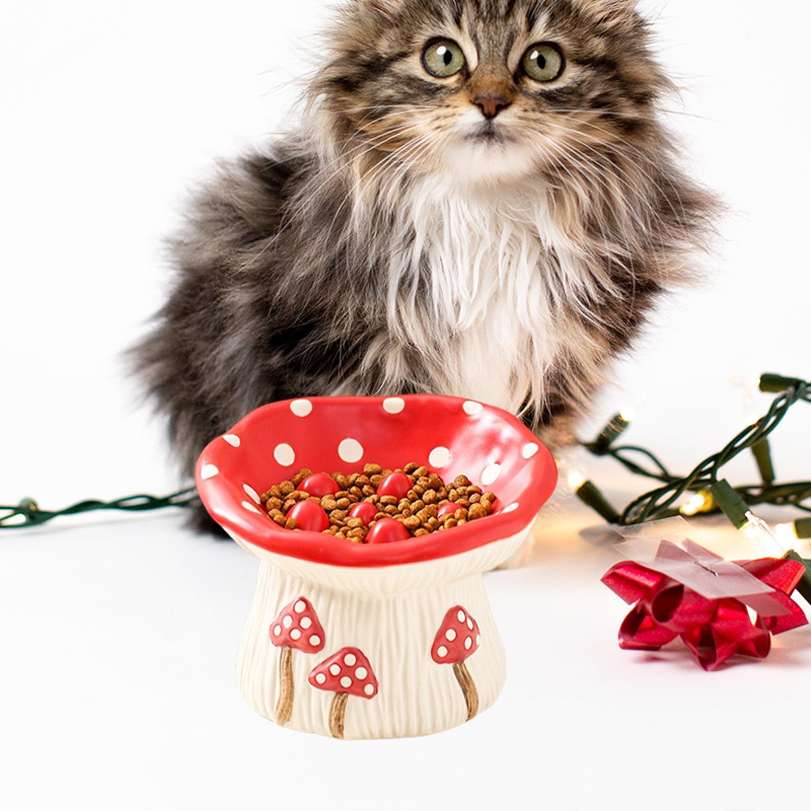 Elevated Ceramic Cat Bowls Tilted Food - Yaratıcı Seramik Kedi Mama Kabı Mantar