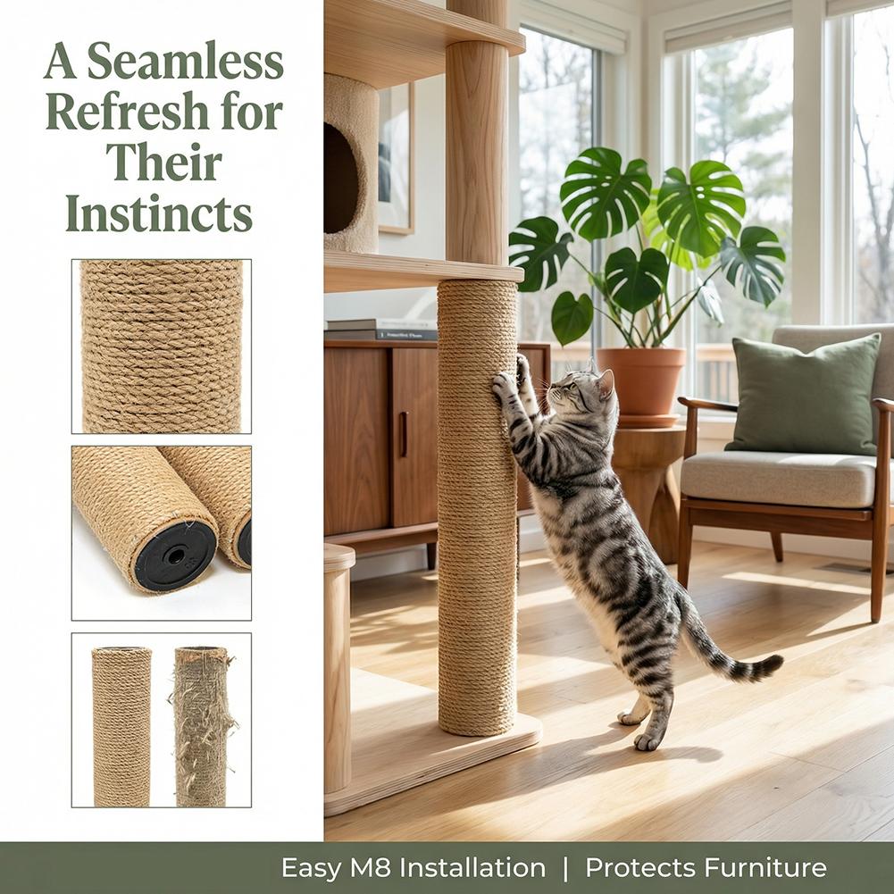 Cat Scratching Post Sisal Tree Tower - Kedi Tırmalama Direği Yedekleri DIY Kedi