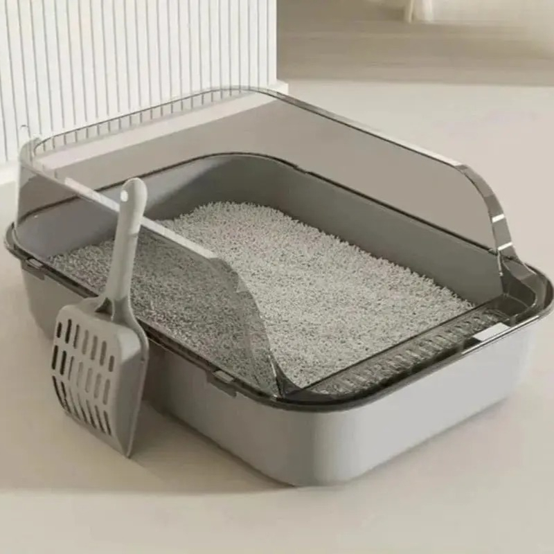 Self Cleaning Cat Litter Box Automatic - Yarı Kapalı Kedi Tuvaleti, Sıçrama Önleyici