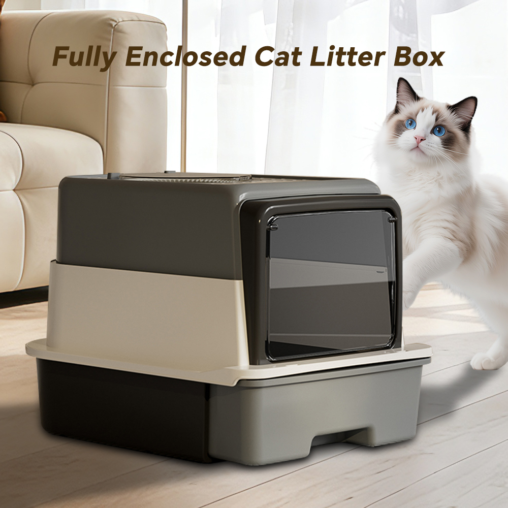 Self Cleaning Cat Litter Box Automatic - Çıkarılabilir Üç Parçalı, Tamamen Kapalı, Su