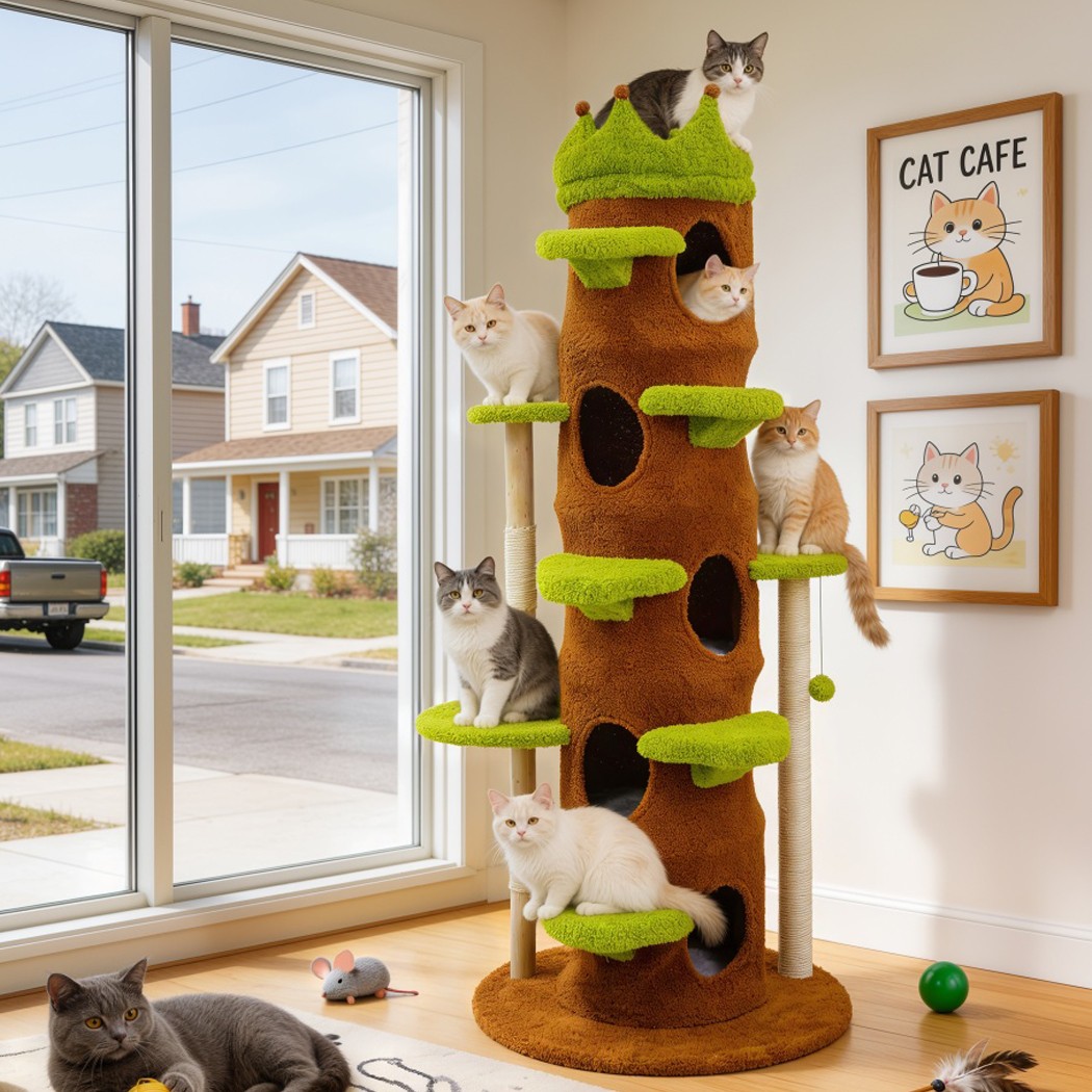 XXL Boyunda Kedi Ağacı Kulesi, - Cat Scratching Post Sisal Tree Tower incelemesi ve fiyatı
