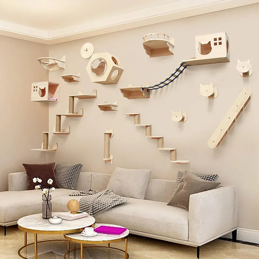 Duvara Monte Masif Ahşap Kedi  - Cat Wall Climbing Shelves Hammock Wooden incelemesi ve fiyatı