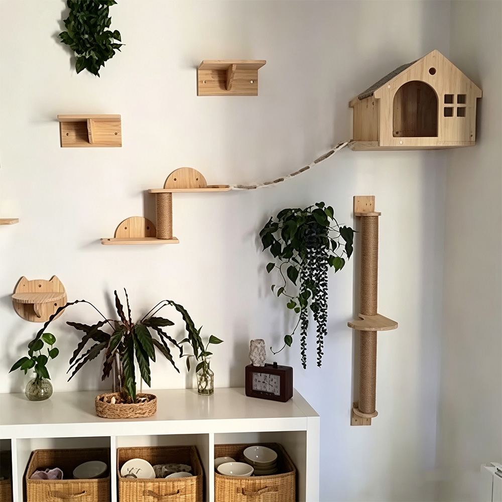 Kedi Tırmanma Rafı, Kedi Hamak - Cat Wall Climbing Shelves Hammock Wooden incelemesi ve fiyatı