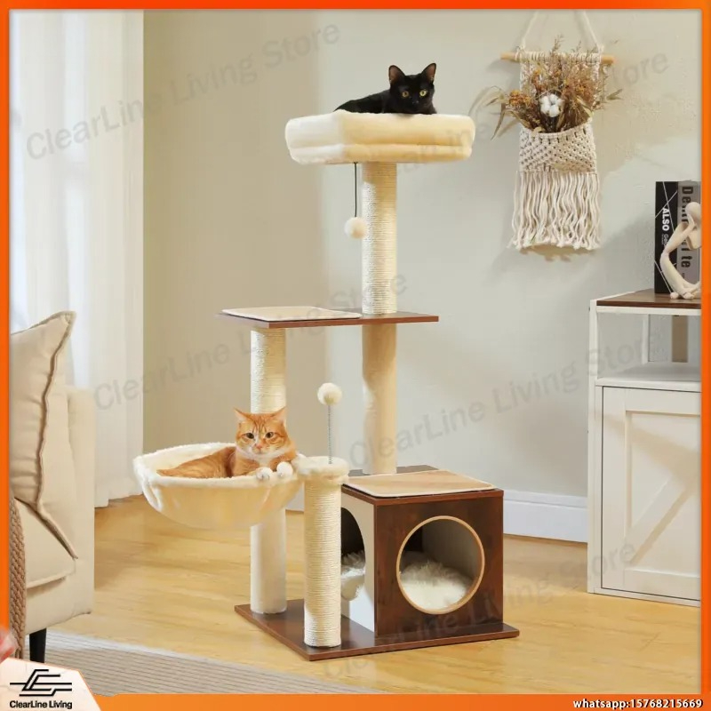 İç Mekan Kedileri İçin Modern  - Cat Scratching Post Sisal Tree Tower incelemesi ve fiyatı