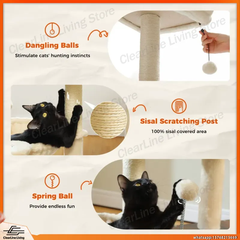 İç Mekan Kedileri İçin Modern  - Cat Scratching Post Sisal Tree Tower incelemesi ve fiyatı