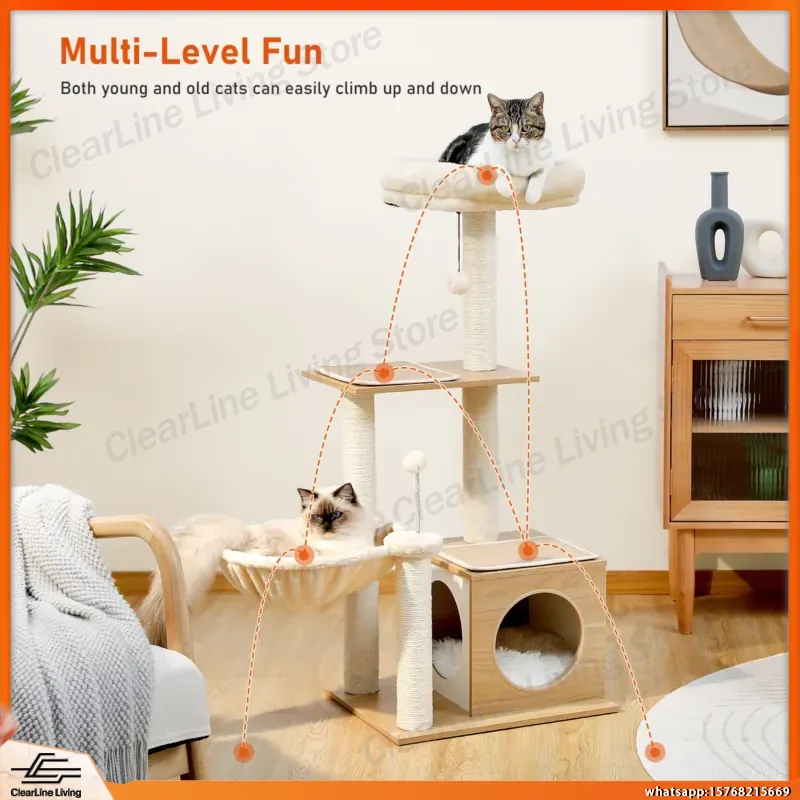 İç Mekan Kedileri İçin Modern  - Cat Scratching Post Sisal Tree Tower incelemesi ve fiyatı