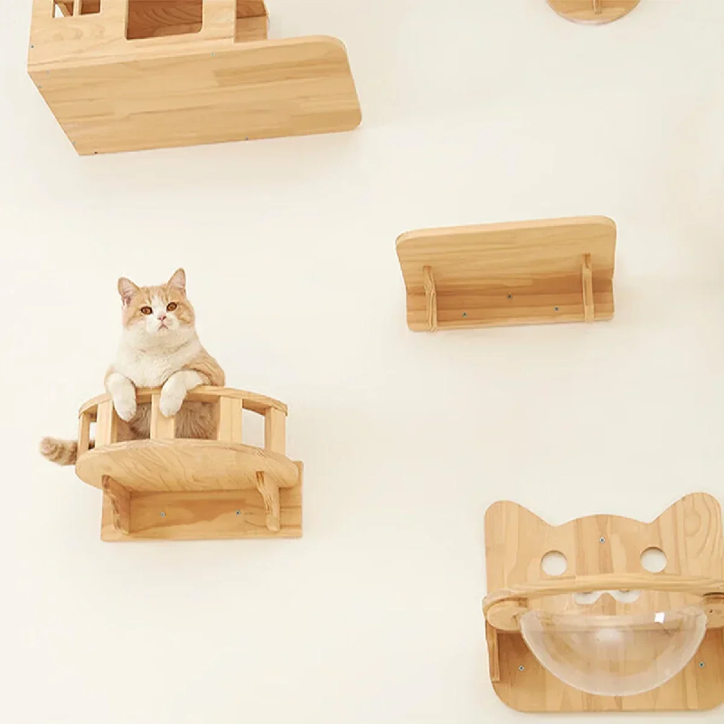 Duvara Monte Edilen Kedi Rafla - Cat Wall Climbing Shelves Hammock Wooden incelemesi ve fiyatı
