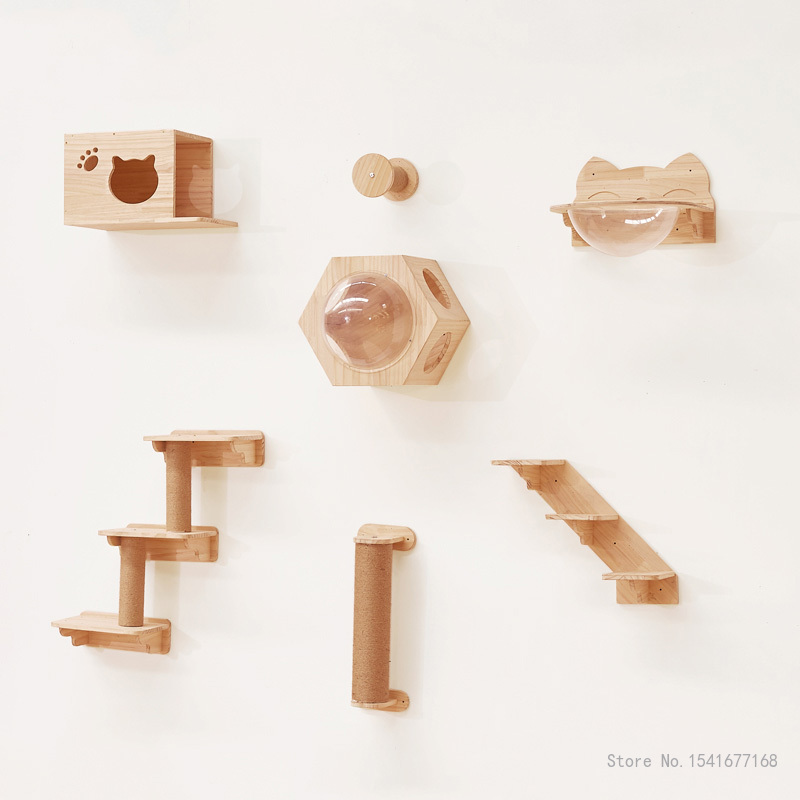 Duvara monte kedi hamak yatak, - Cat Wall Climbing Shelves Hammock Wooden incelemesi ve fiyatı