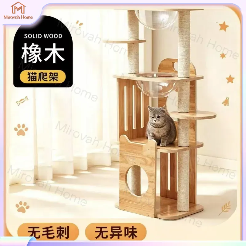 Kedi Ağacı için Masif Ahşap Ço - Cat Scratching Post Sisal Tree Tower incelemesi ve fiyatı