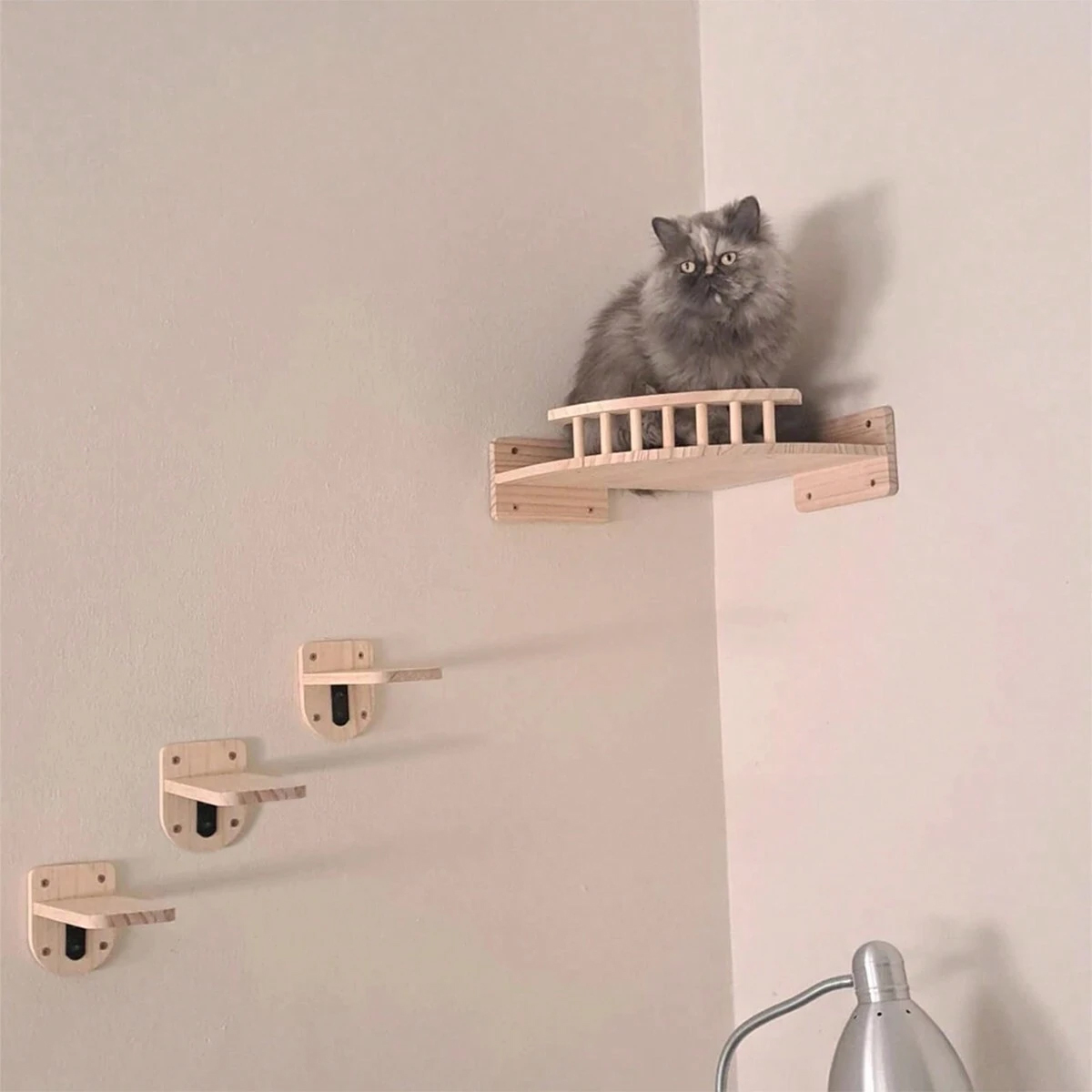 3 Basamaklı Kedi Köşe Rafı, Du - Cat Wall Climbing Shelves Hammock Wooden incelemesi ve fiyatı