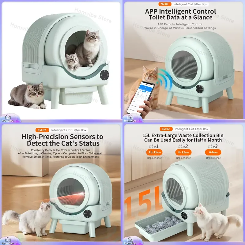Akıllı Otomatik Kendi Kendini  - Smart Cat Litter Box Wifi App Control incelemesi ve fiyatı