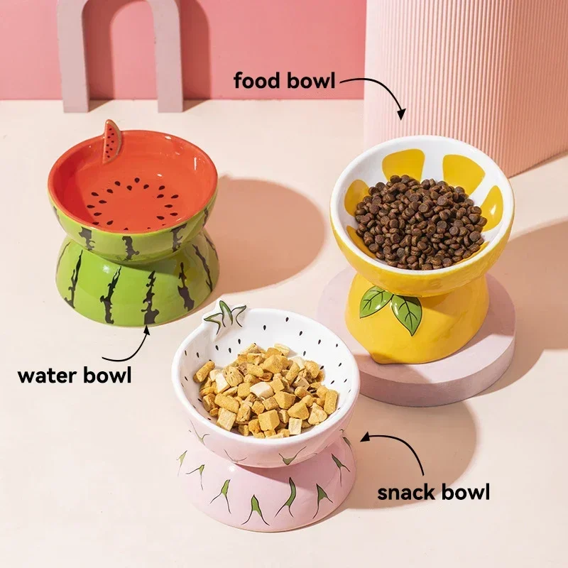 Yüksek Seviyede Meyve Temalı S - Elevated Ceramic Cat Bowls Tilted Food incelemesi ve fiyatı