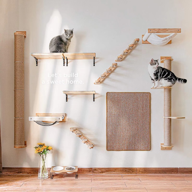 Kedi Tırmalama Tahtası, Duvara - Cat Wall Climbing Shelves Hammock Wooden incelemesi ve fiyatı