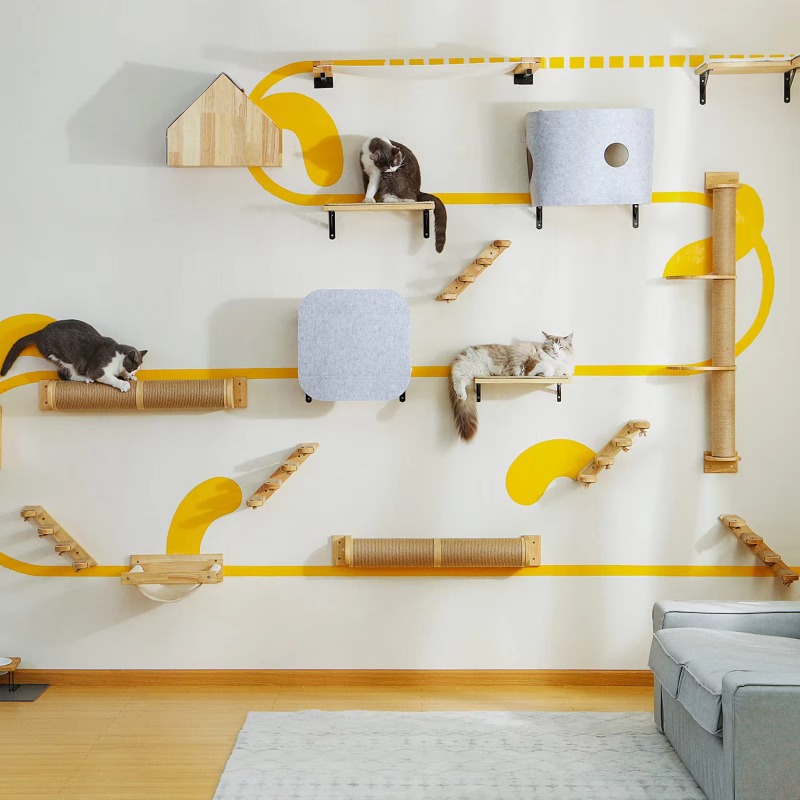 Kedi Tırmalama Tahtası, Duvara - Cat Wall Climbing Shelves Hammock Wooden incelemesi ve fiyatı