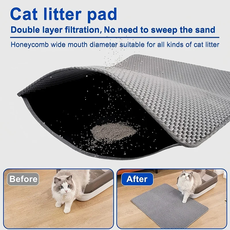 Evcil Kedi Kumu Matı, Su Geçir - Cat Litter Mat Double Layer Waterproof incelemesi ve fiyatı