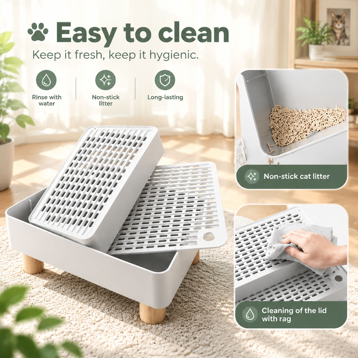 Çift Katlı, Kaymaz Tabanlı, Ot - Cat Litter Mat Double Layer Waterproof incelemesi ve fiyatı