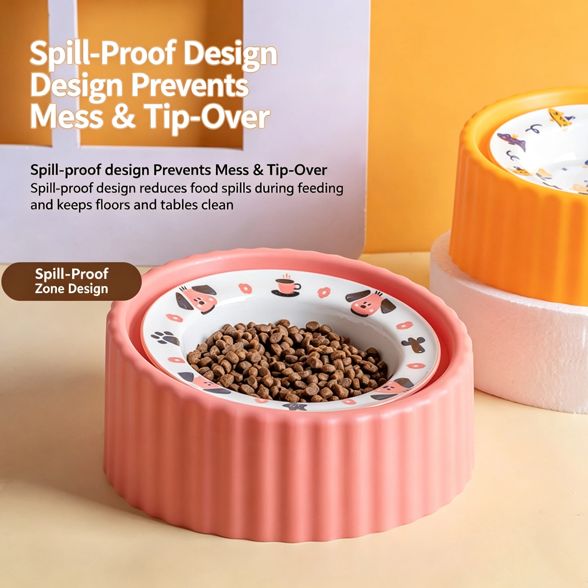 Yüksek Seramik Evcil Hayvan Ma - Elevated Ceramic Cat Bowls Tilted Food incelemesi ve fiyatı