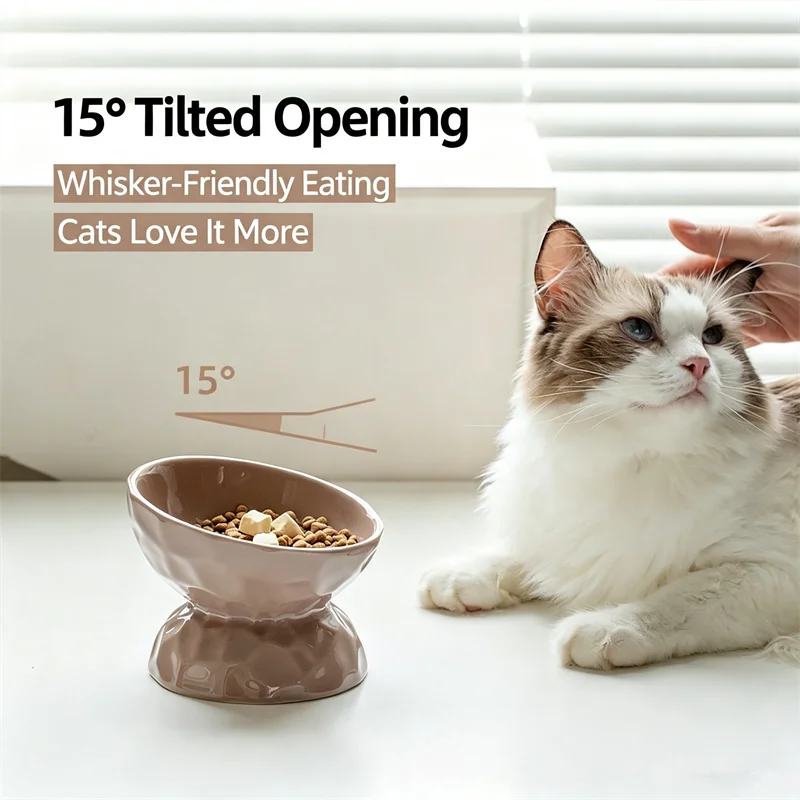 Moda Tasarımlı, Yüksek Tabanlı - Elevated Ceramic Cat Bowls Tilted Food incelemesi ve fiyatı