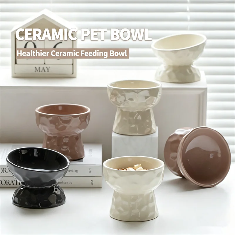 Moda Tasarımlı, Yüksek Tabanlı - Elevated Ceramic Cat Bowls Tilted Food incelemesi ve fiyatı