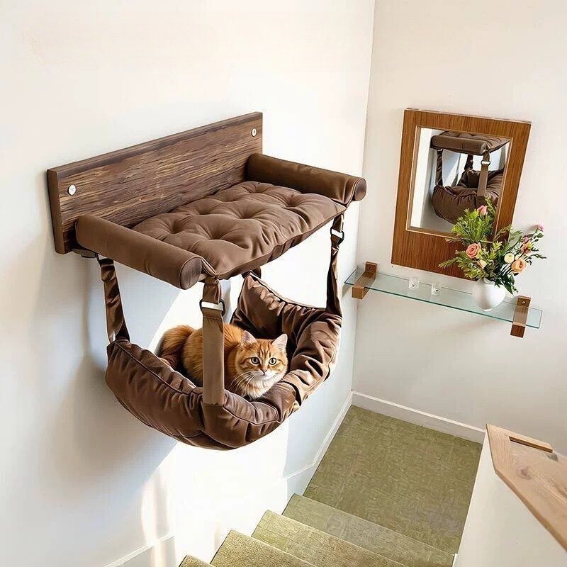 Duvara Monte Edilebilen Kedi T - Cat Wall Climbing Shelves Hammock Wooden incelemesi ve fiyatı