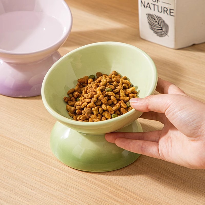 Seramik Yüksek Kedi Mama Kapla - Elevated Ceramic Cat Bowls Tilted Food incelemesi ve fiyatı