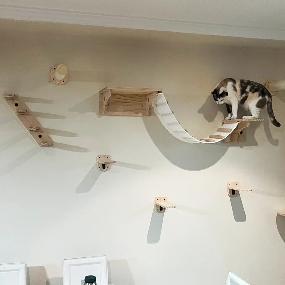 Duvara Monte Edilebilen Kedi T - Cat Wall Climbing Shelves Hammock Wooden incelemesi ve fiyatı