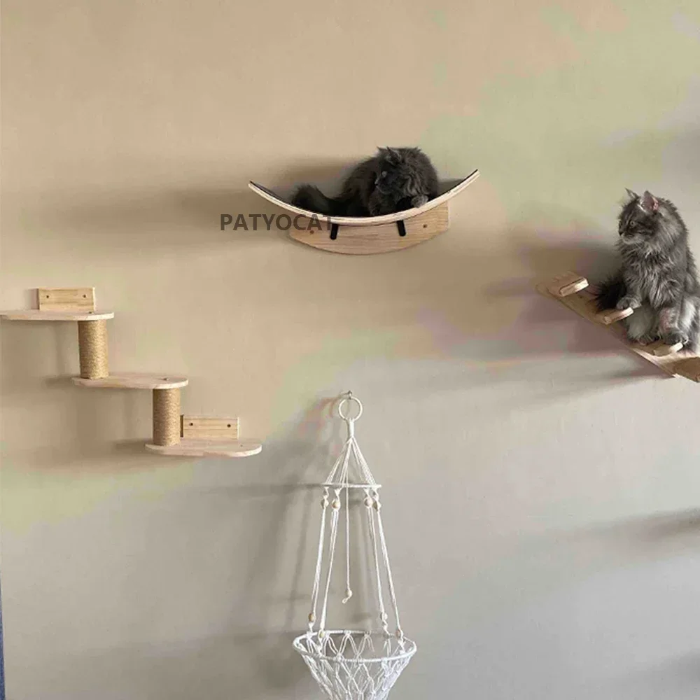 Duvara Monte Edilebilen Kedi T - Cat Wall Climbing Shelves Hammock Wooden incelemesi ve fiyatı