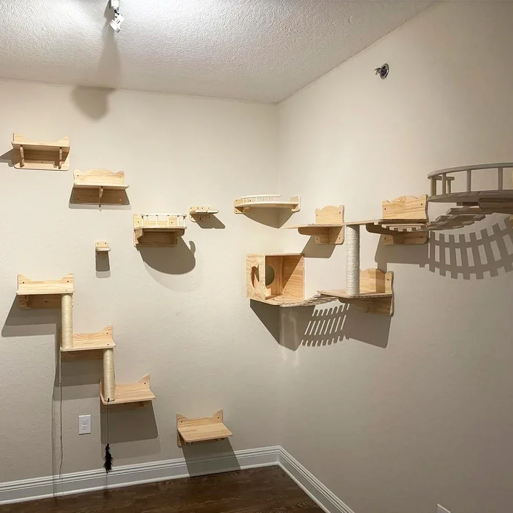 Duvara Monte Edilebilen Kedi T - Cat Wall Climbing Shelves Hammock Wooden incelemesi ve fiyatı