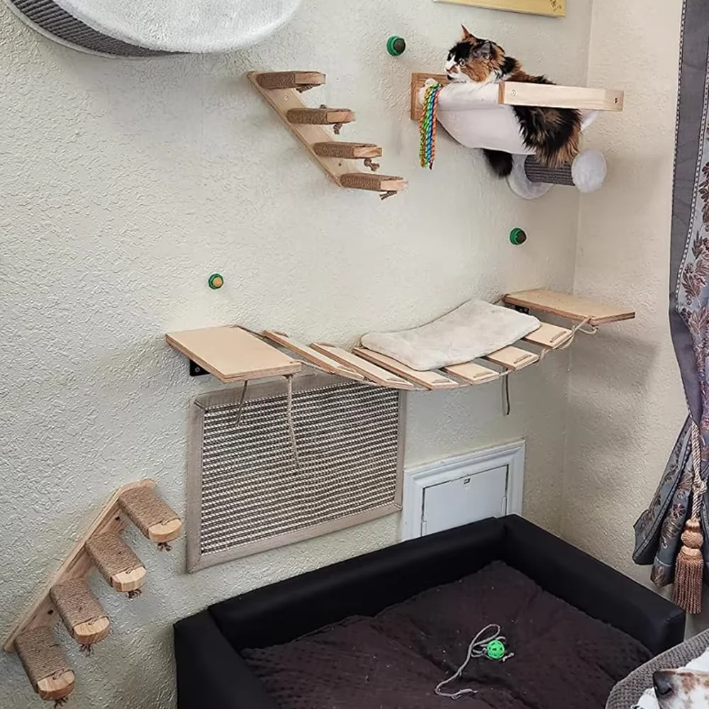Ahşap Kedi Tırmanma Rafları Du - Cat Wall Climbing Shelves Hammock Wooden incelemesi ve fiyatı