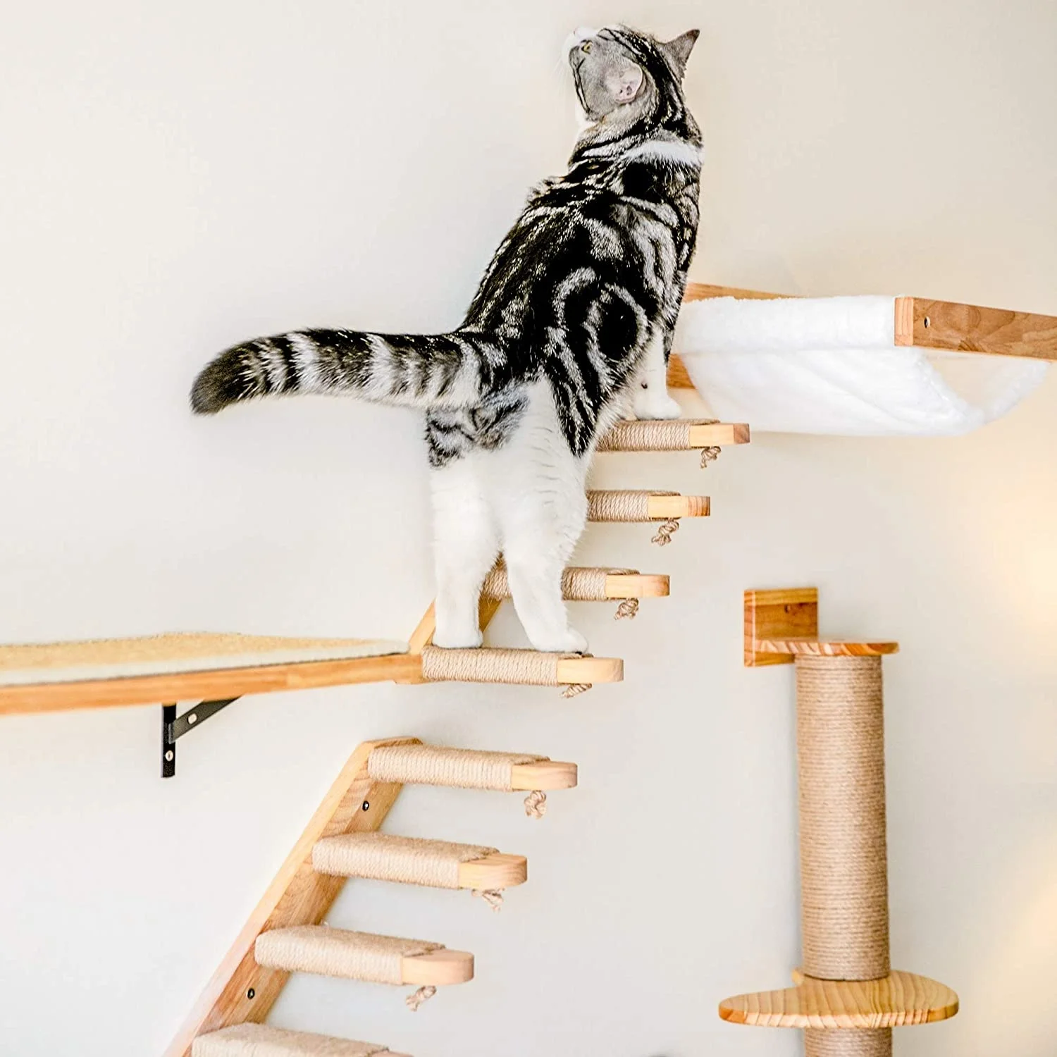 Duvara monte Kedi Hamak Yatak  - Cat Wall Climbing Shelves Hammock Wooden incelemesi ve fiyatı