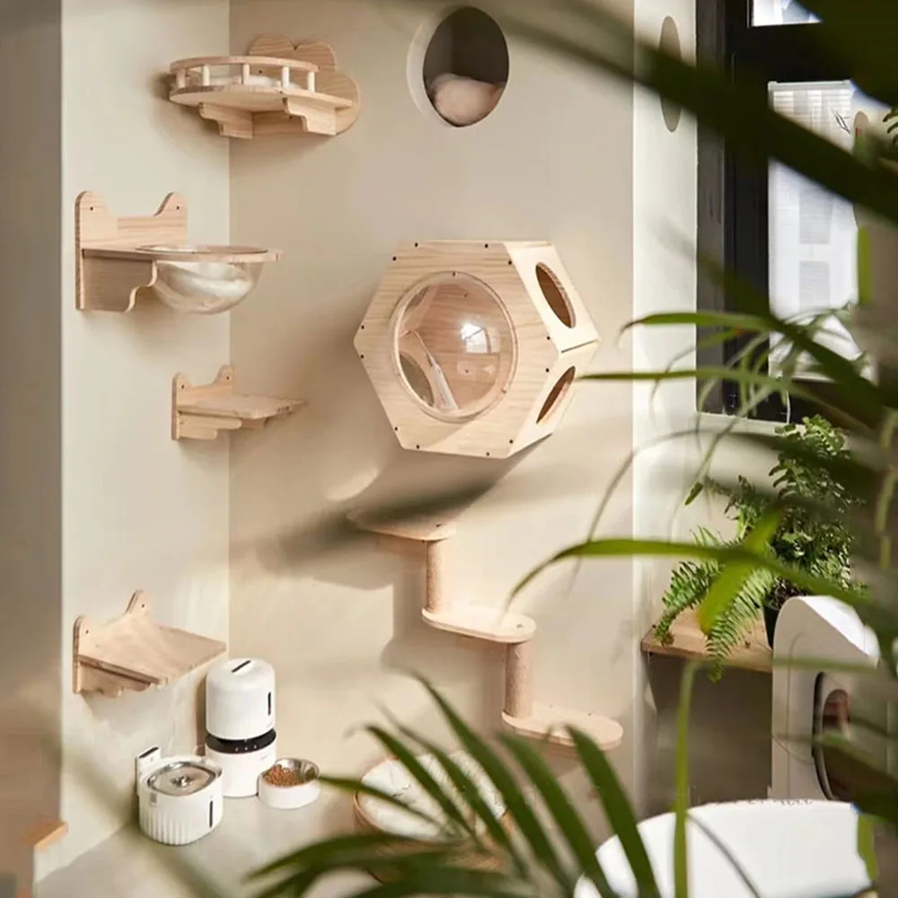 Duvara monte Kedi Hamak Yatak  - Cat Wall Climbing Shelves Hammock Wooden incelemesi ve fiyatı