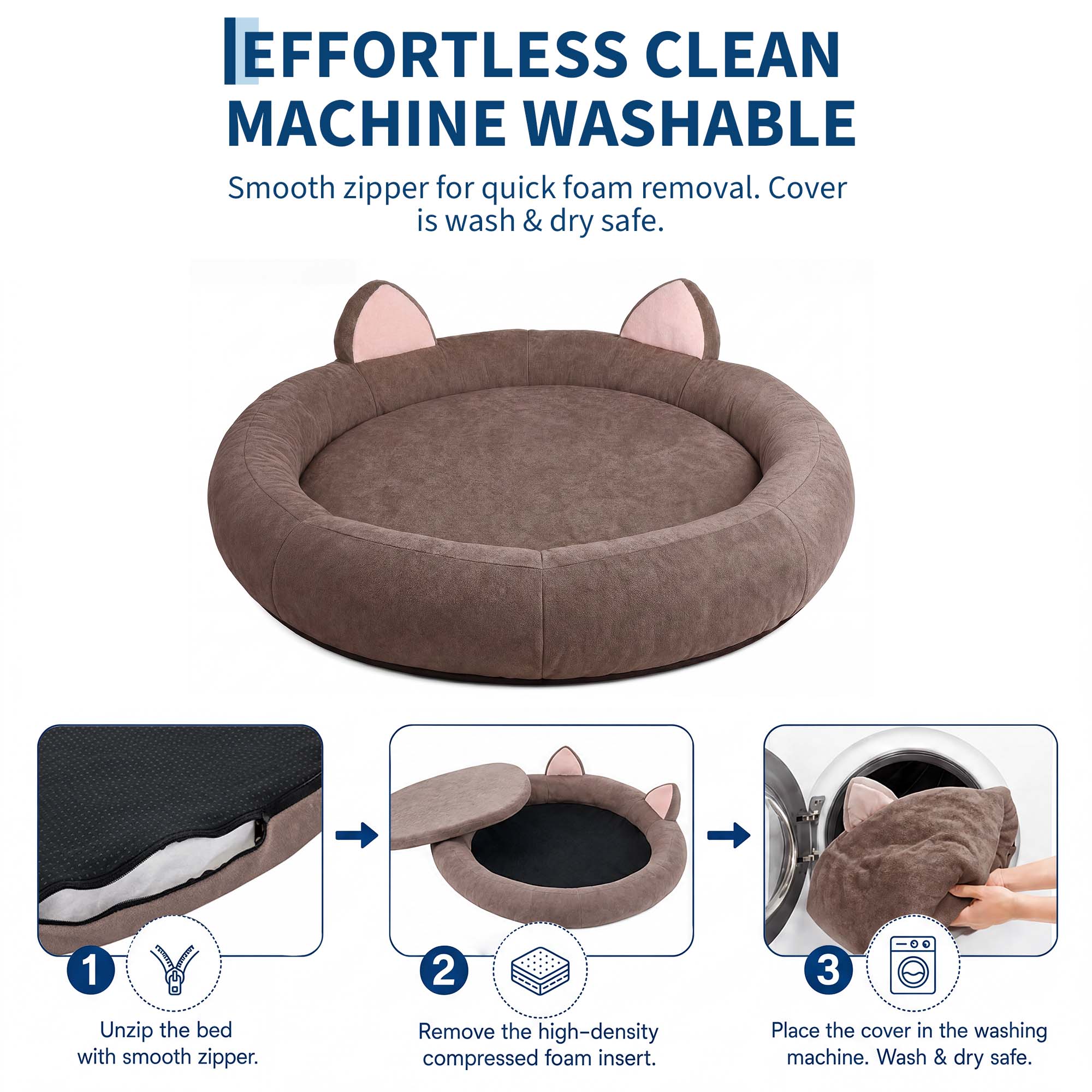 XXL Yuvarlak Köpek Yatağı, 9,8 - Orthopedic Memory Foam Dog Bed Washable incelemesi ve fiyatı