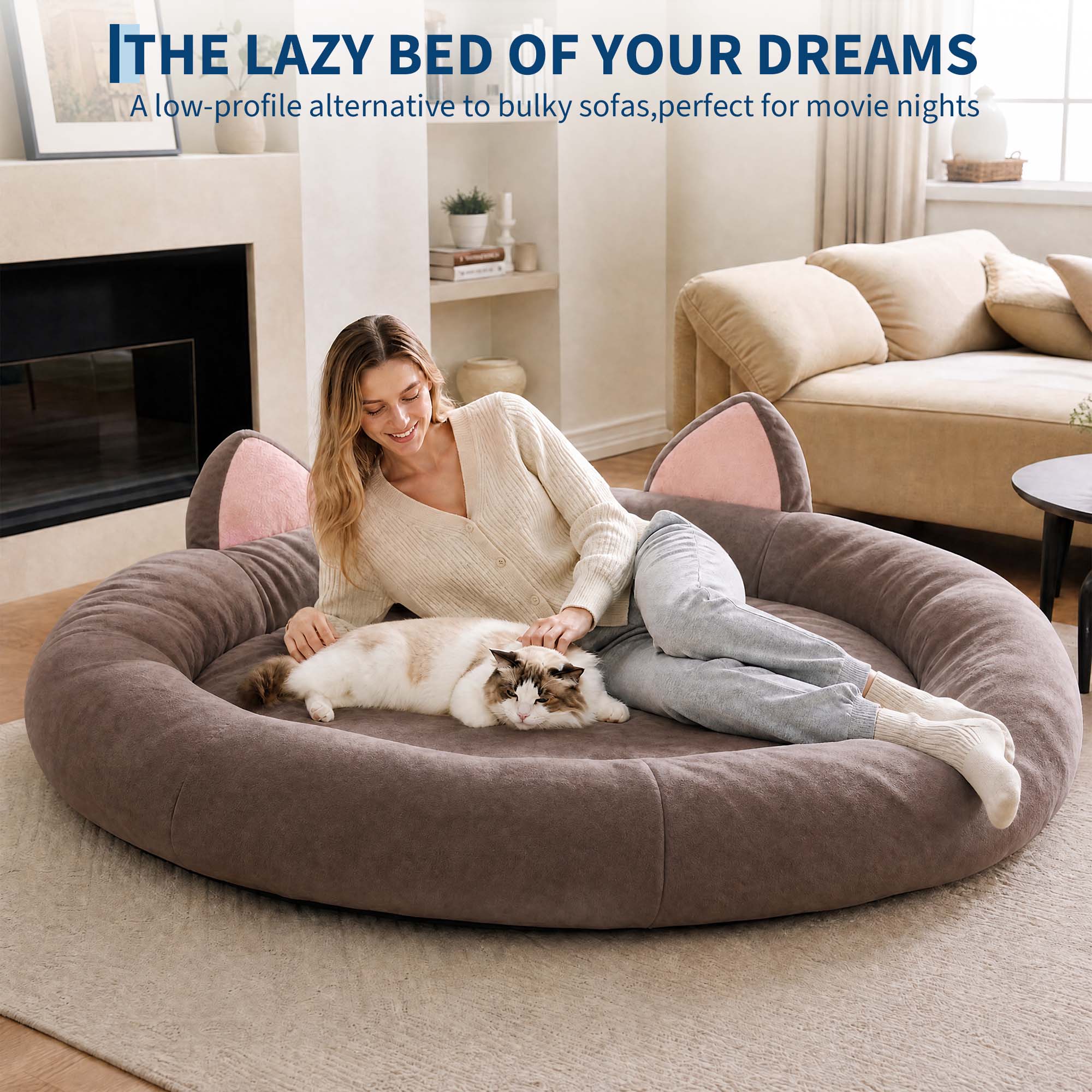 XXL Yuvarlak Köpek Yatağı, 9,8 - Orthopedic Memory Foam Dog Bed Washable incelemesi ve fiyatı