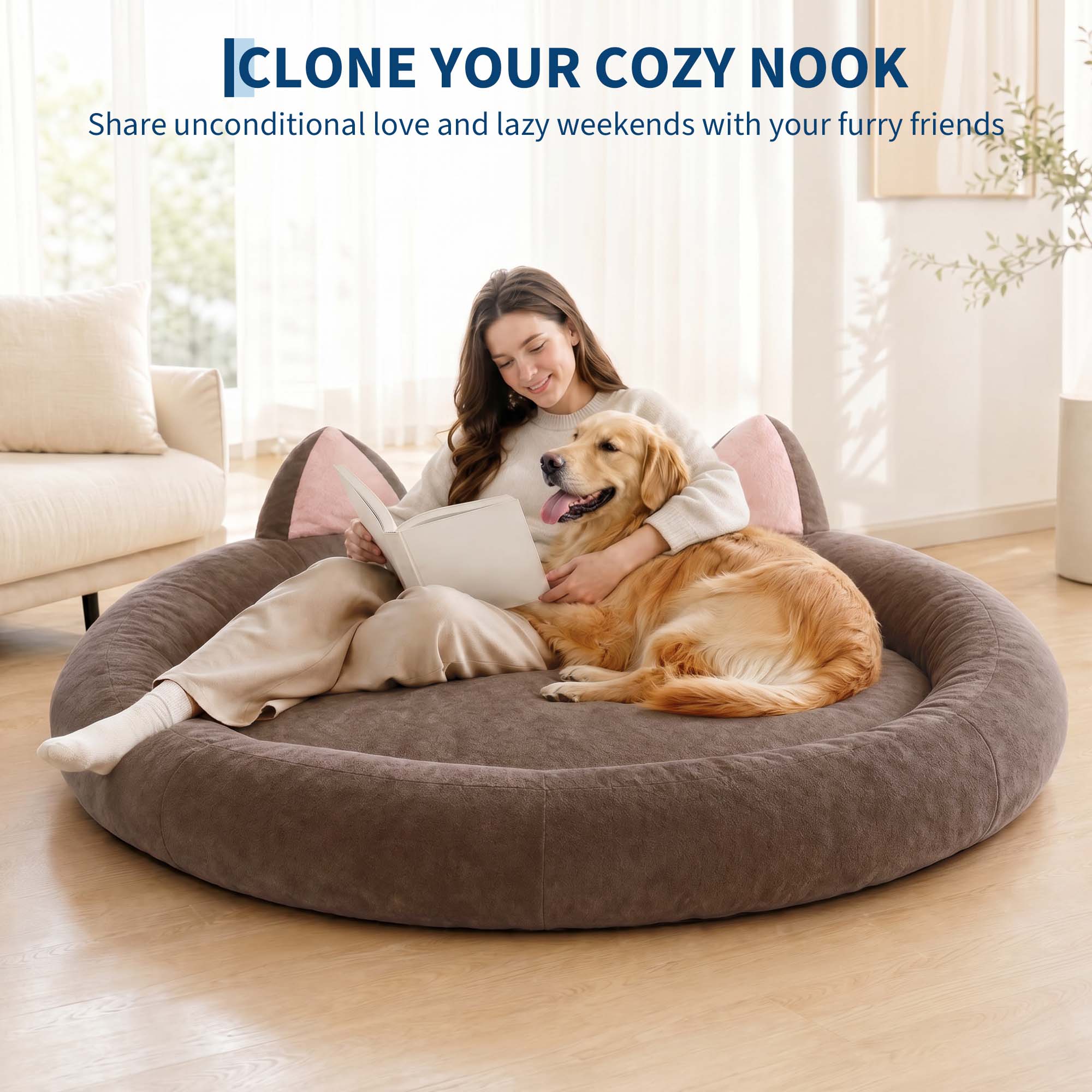 XXL Yuvarlak Köpek Yatağı, 9,8 - Orthopedic Memory Foam Dog Bed Washable incelemesi ve fiyatı